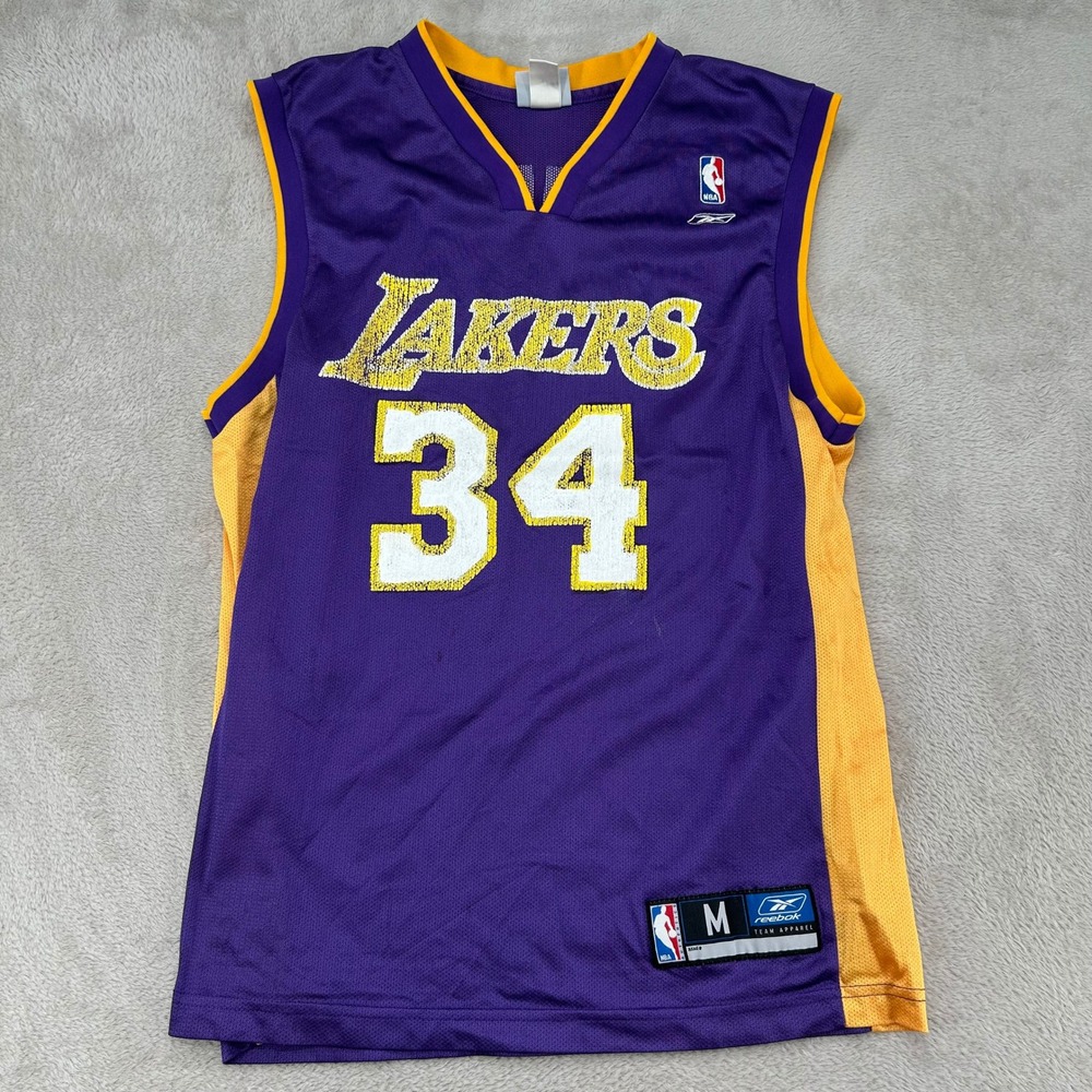 VTG Reebok NBA Los Angeles Lakers Shaquille O'Neal #34 Jersey Mens M Purple